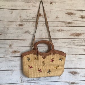 Fossil • straw wicker tan crossbody bag purse